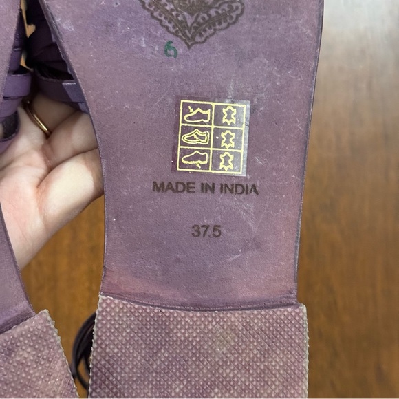 Free People Cami Huarache Wrap Leather Sandals Size 37.5 Purple - Picture 7 of 8